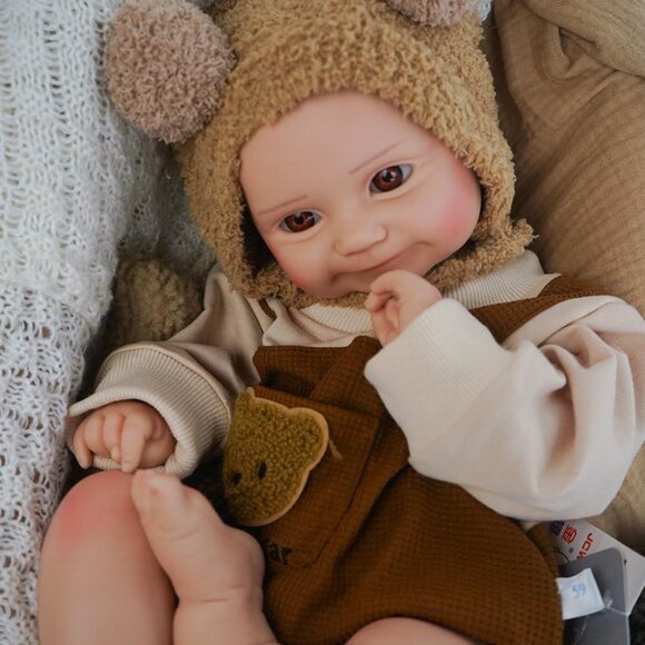 19Inch Realistic Full Body Silicone Open Eyes Newborn Emma-ivory White Baby Girl - Picture 7 of 8
